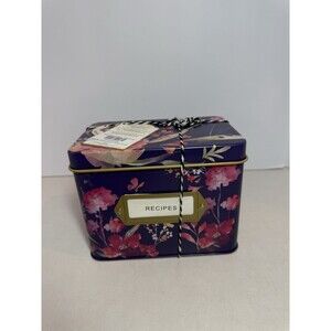 Cypress Recipe Tin Box – Holds 4×6 Recipe Cards, Cup.